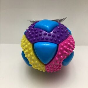Multipet Multicolor Ruff Enuff Ball Dog Toy Squeaks Strength Texture Exercise
